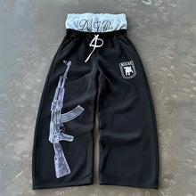 Cargar imagen en el visor de la galería, Street Guard Wide Pants – Rifle Print 🧵
